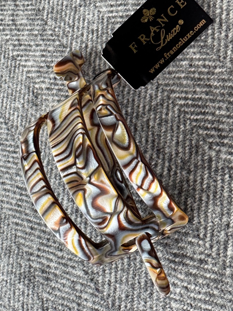 Nwt, France Luxe, Cut Out Slide Hair Accessory In Onyx Pattern — image 6 of 8